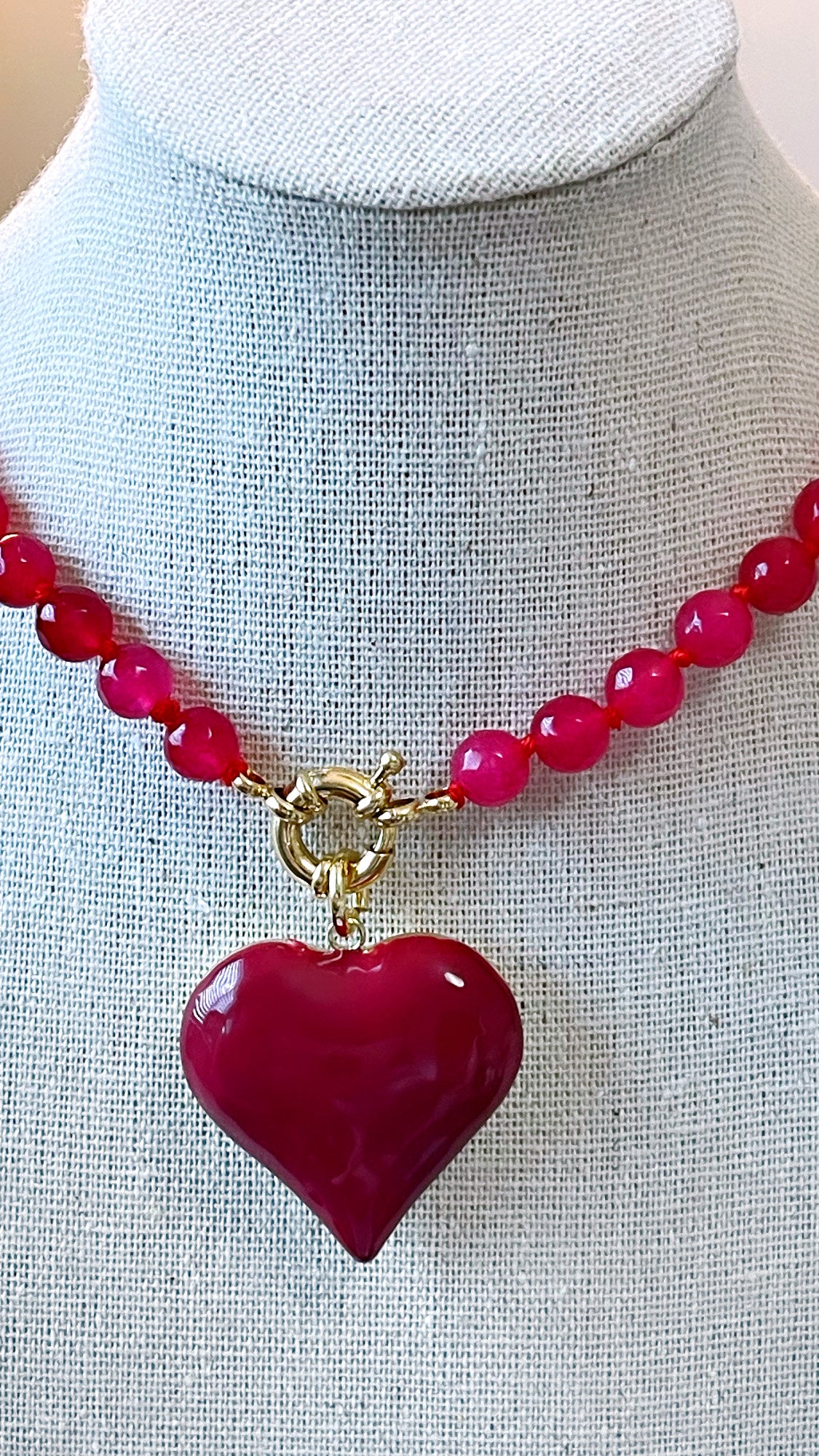 Cherry 8MM Agate Necklace