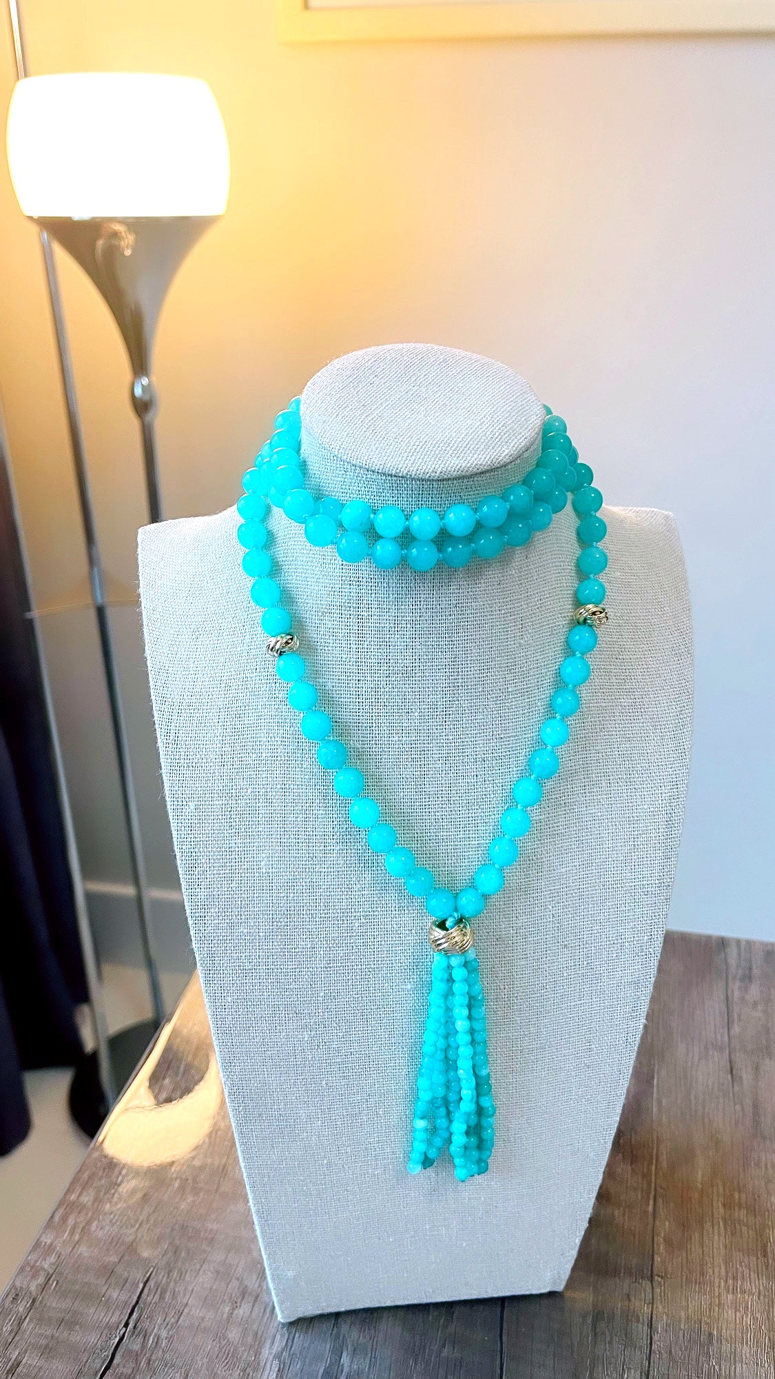 Gemstone Tessel Long Necklace