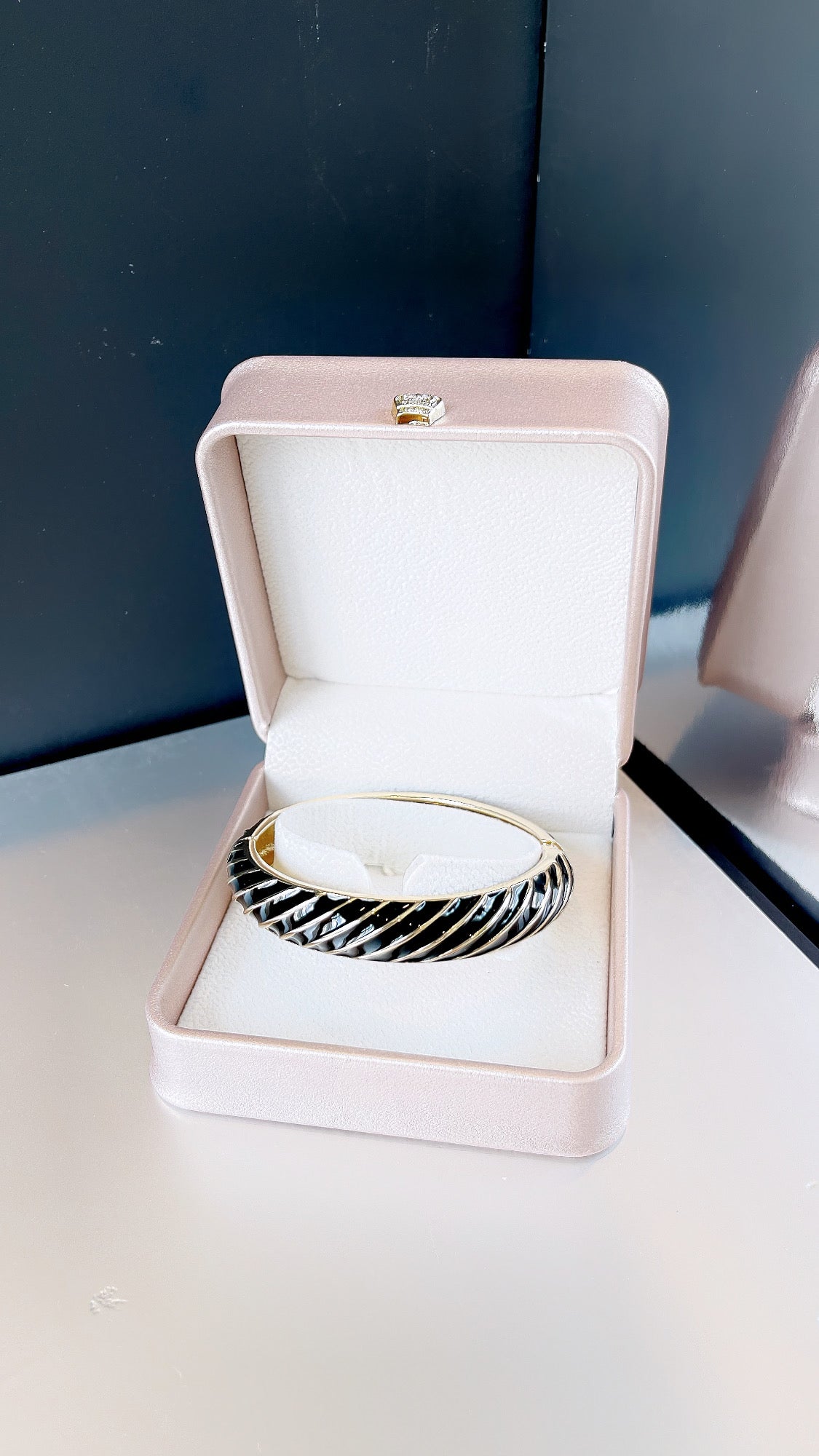 Enamel Striped Bangle Bracelet