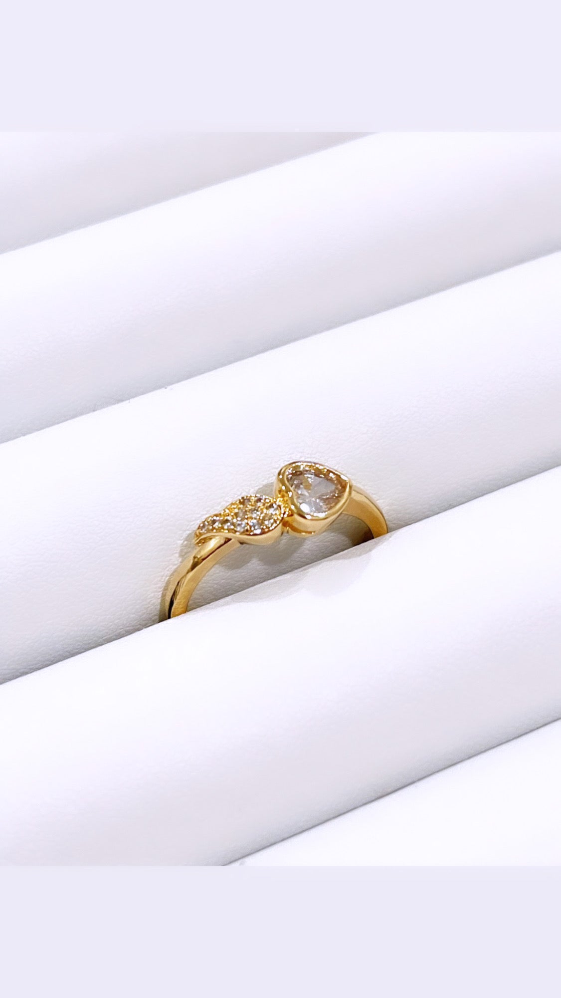 Zirconia Heart and Wing Ring