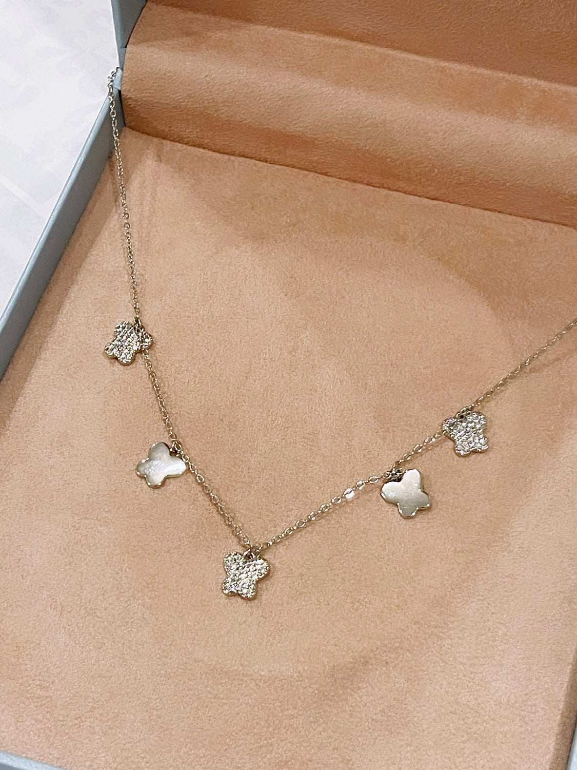 Butterfly Rhodium Necklace