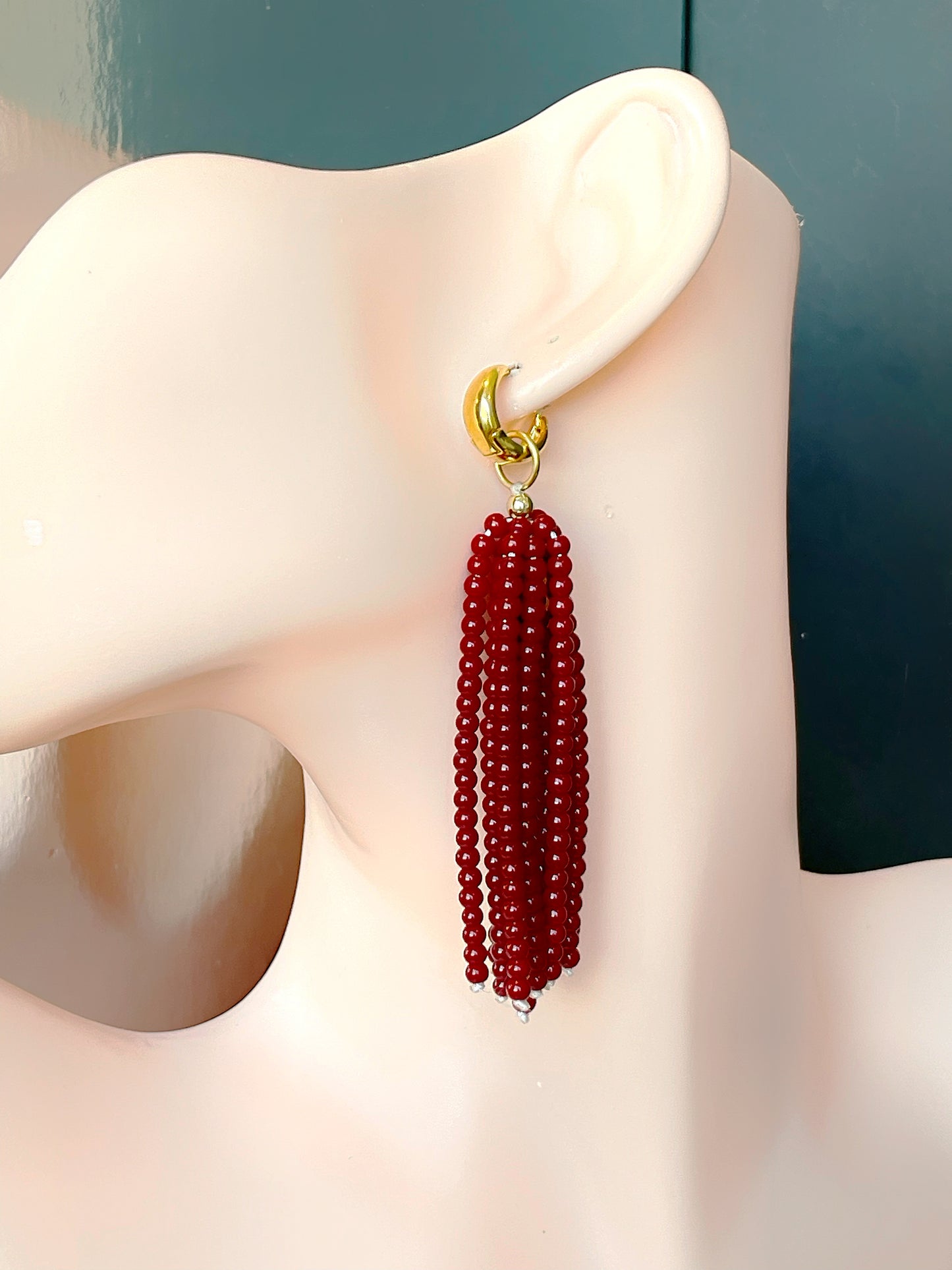 2in1 Beaded Tassel Earring Hoop
