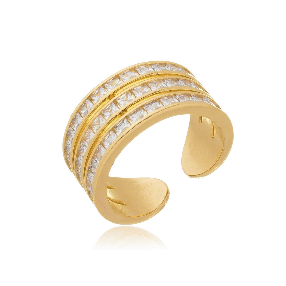 Triple Zirconia Open Ring