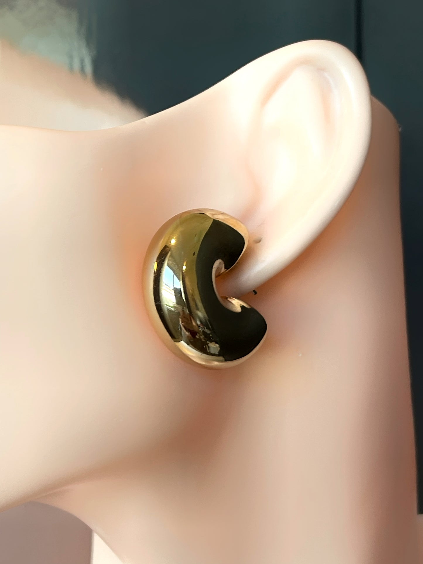 Wide Medium Tube Hoop Earring