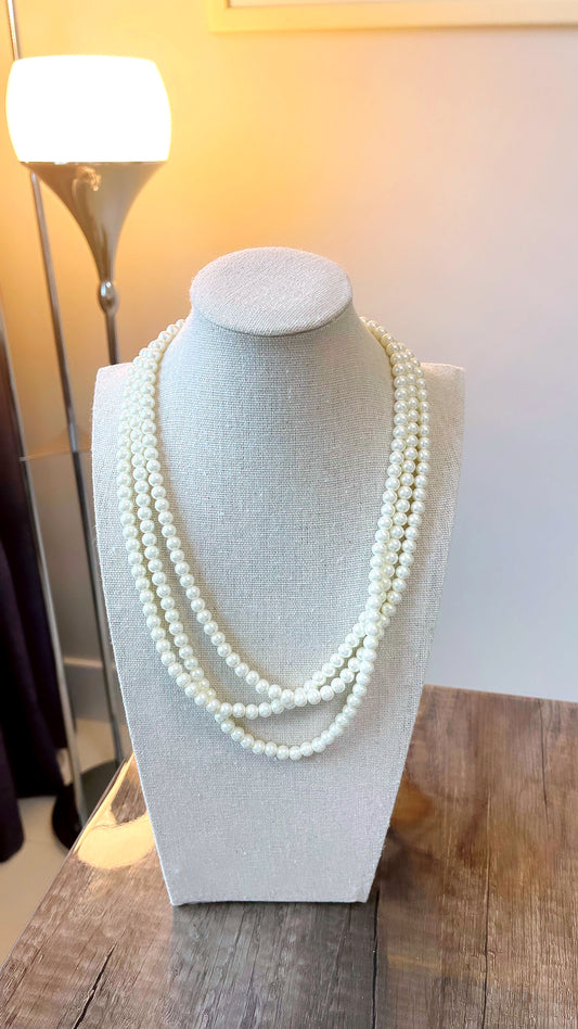 6MM Shell Pearl 3 Layers Necklace