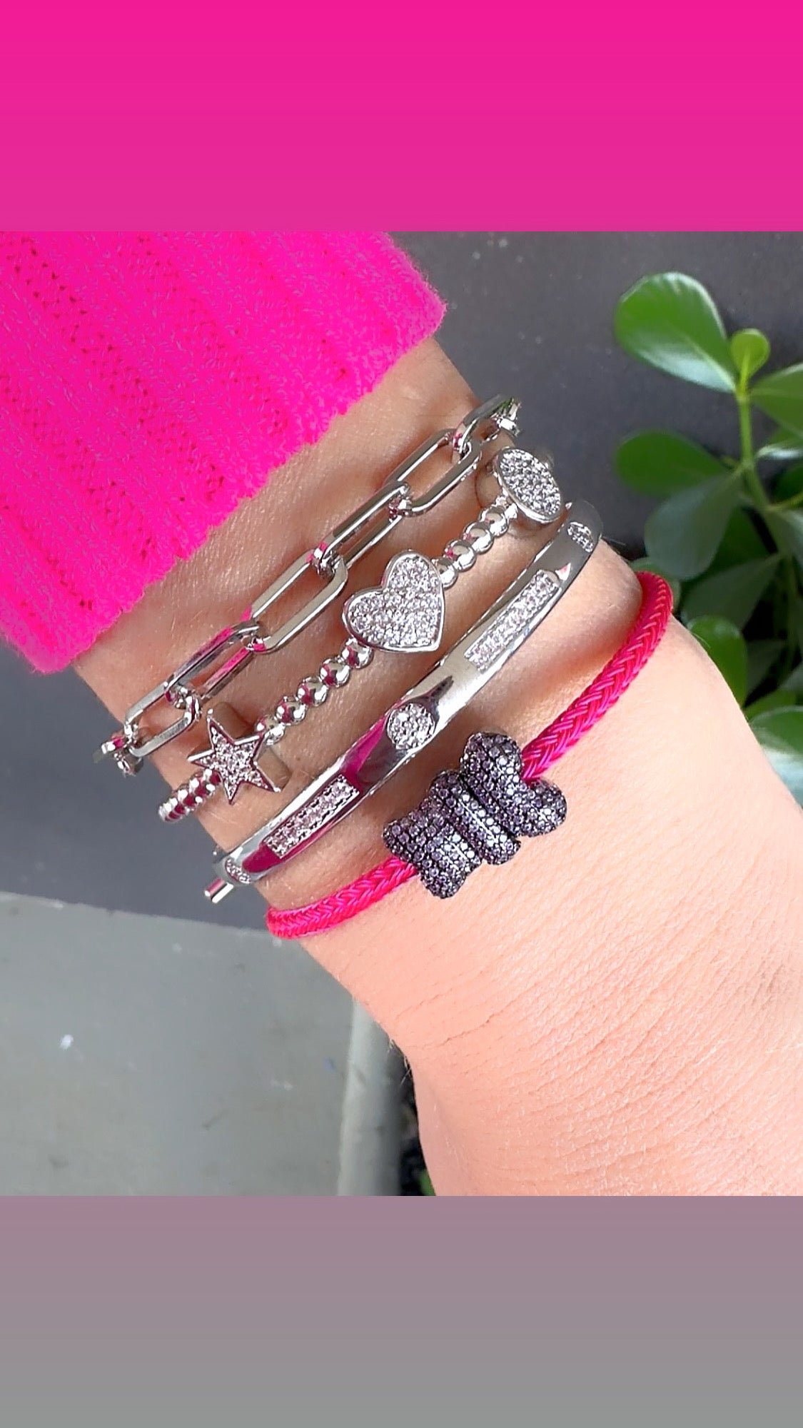 Pave Charms Cuff Bracelet
