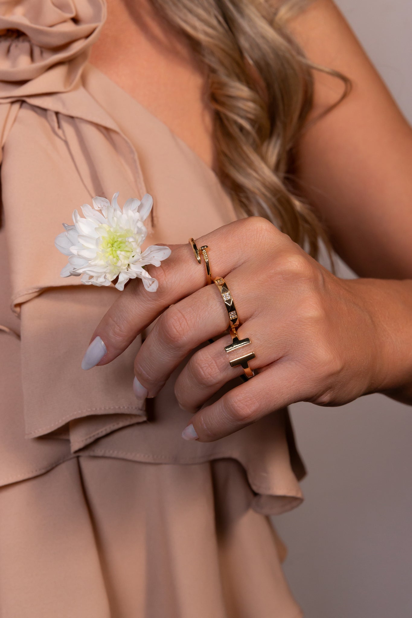 Glossy Inspiration Designer T Open Ring