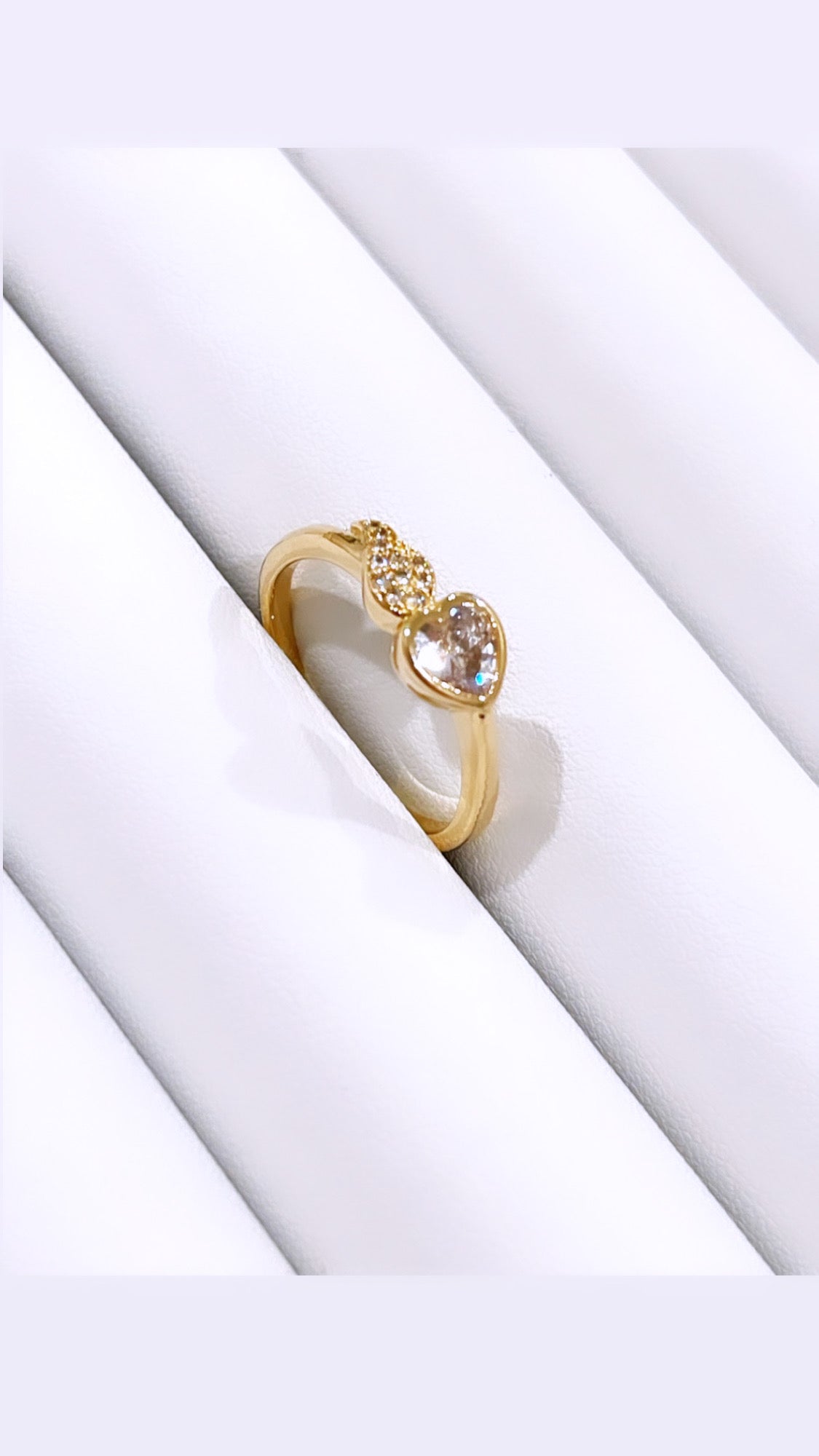 Zirconia Heart and Wing Ring