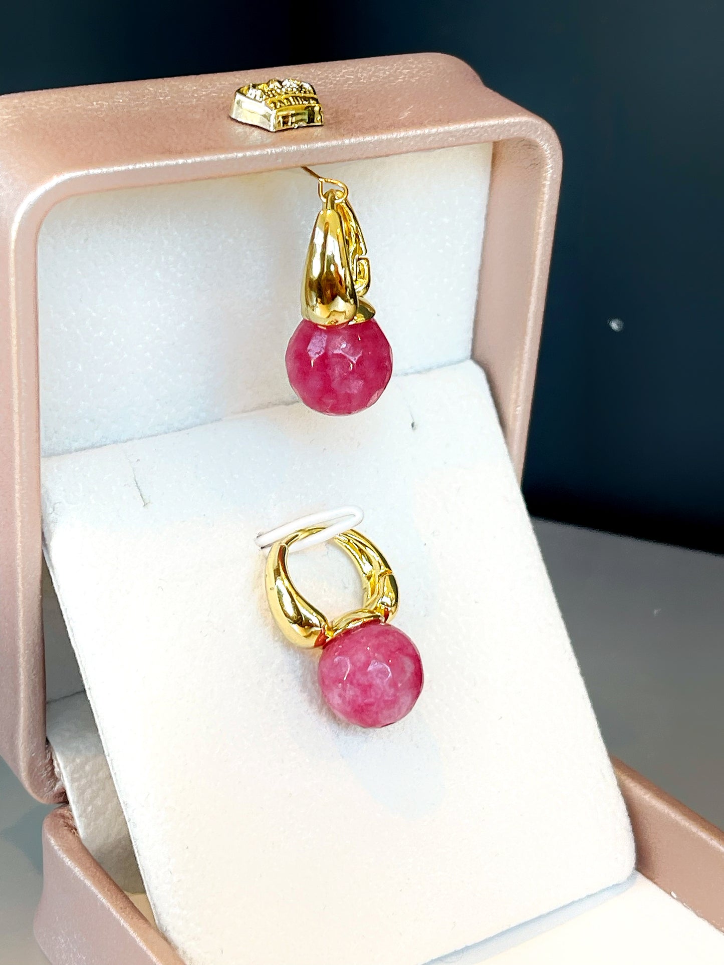 12MM Ball GemStone Earring Hoop