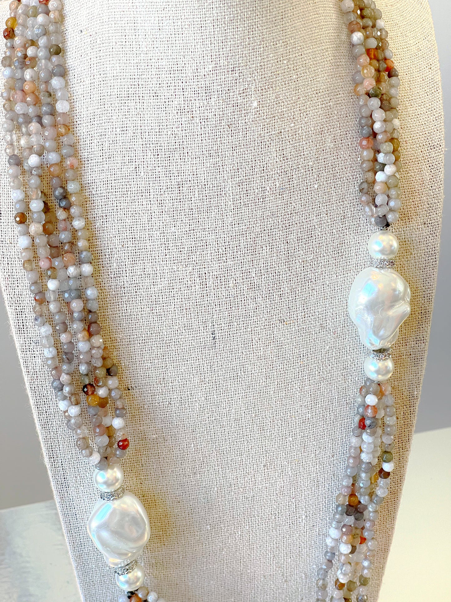 Baroque Pearl Long Torsade Necklace
