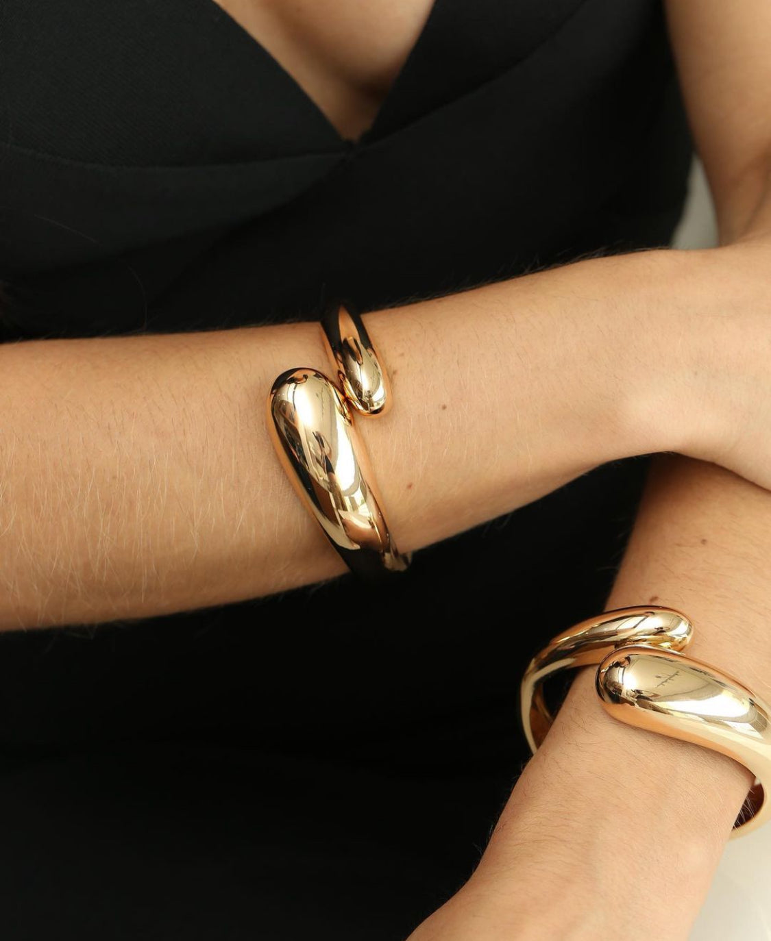 Organic Domed Drop Cuff Bracelet