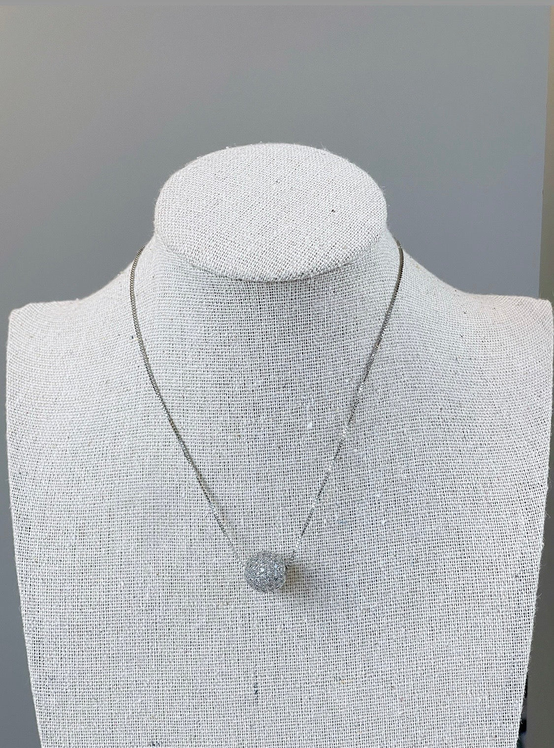 Adjusting Zirconia Ball Necklace
