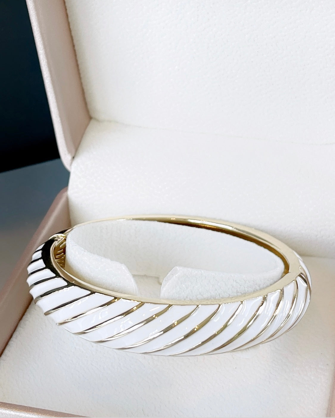 Enamel Striped Bangle Bracelet