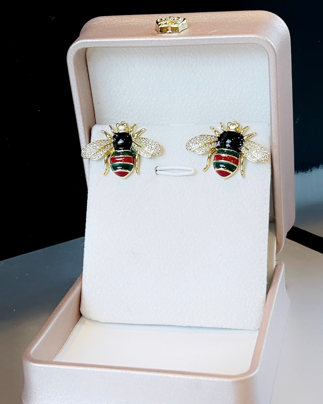 Enamel Bee GG Designer Earring