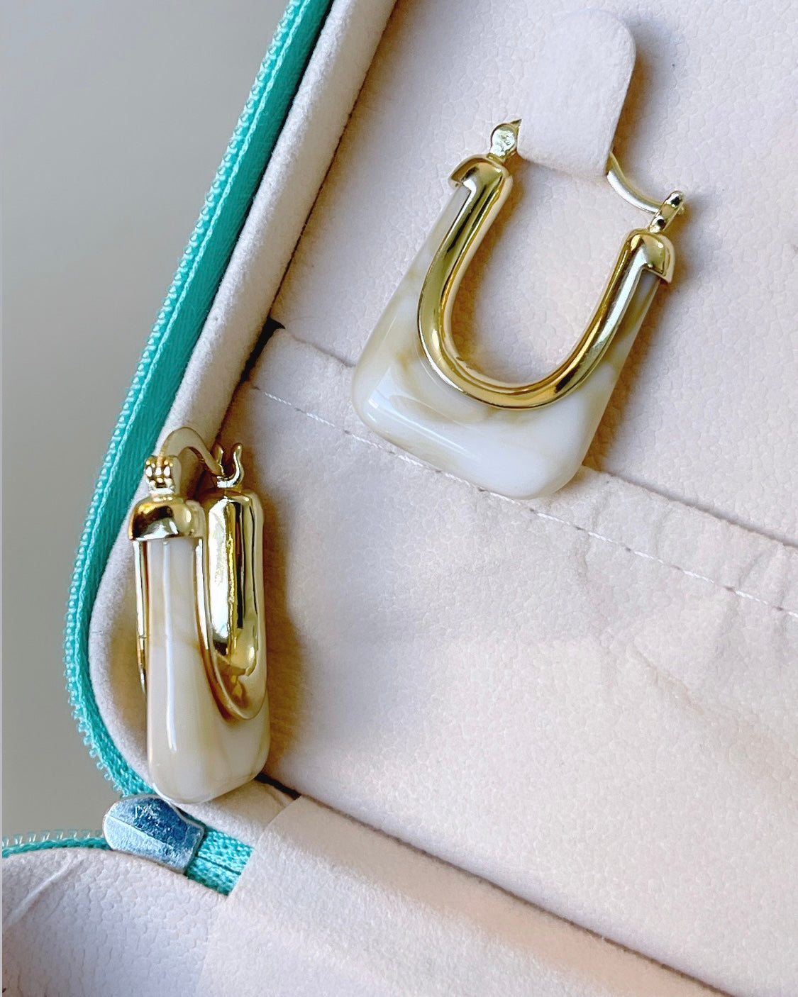 Squared SynGem Earring Hoop