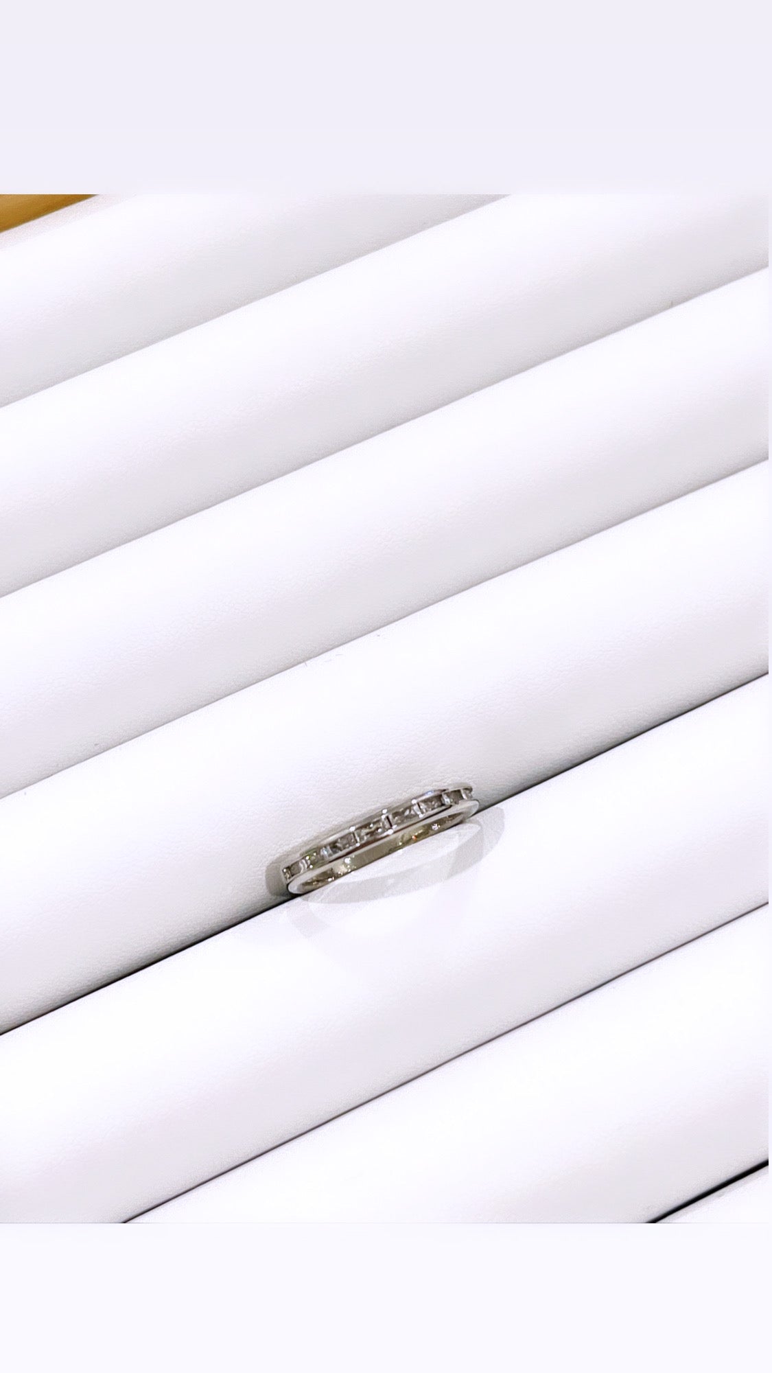Zirconia Baguette Rhodium Band Ring