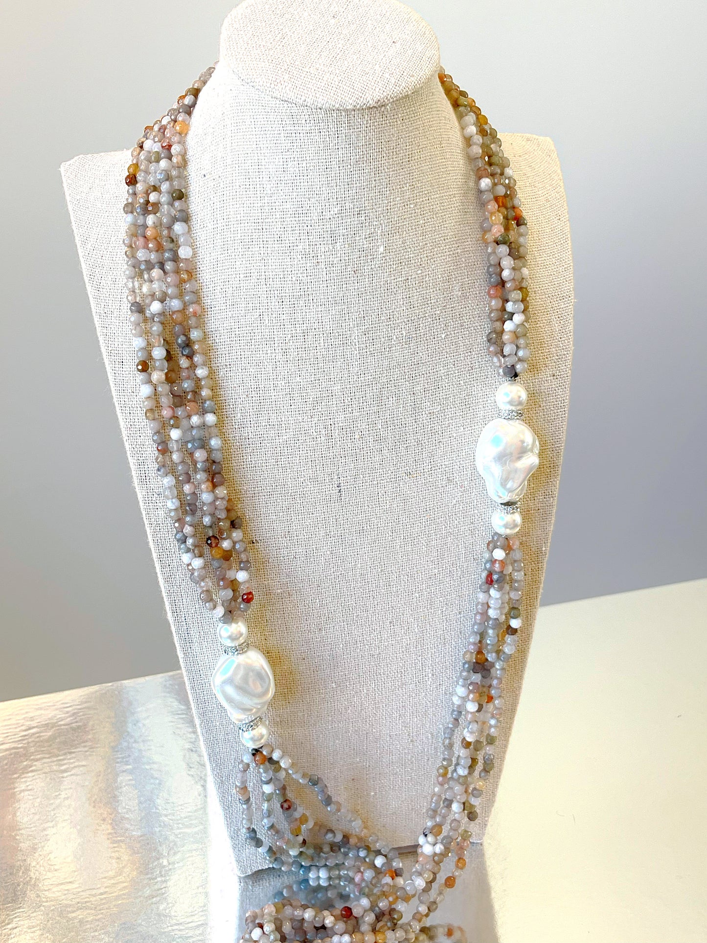 Baroque Pearl Long Torsade Necklace