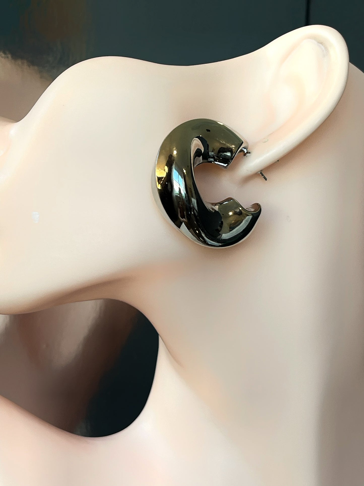 Organic Irregular Tube Hoop Earring