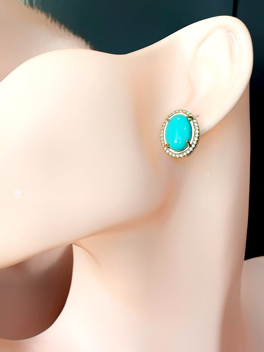 Pave Oval LabGem Earring