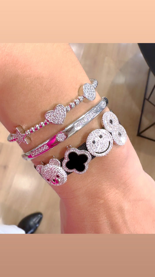 Pave Charms Cuff Bracelet