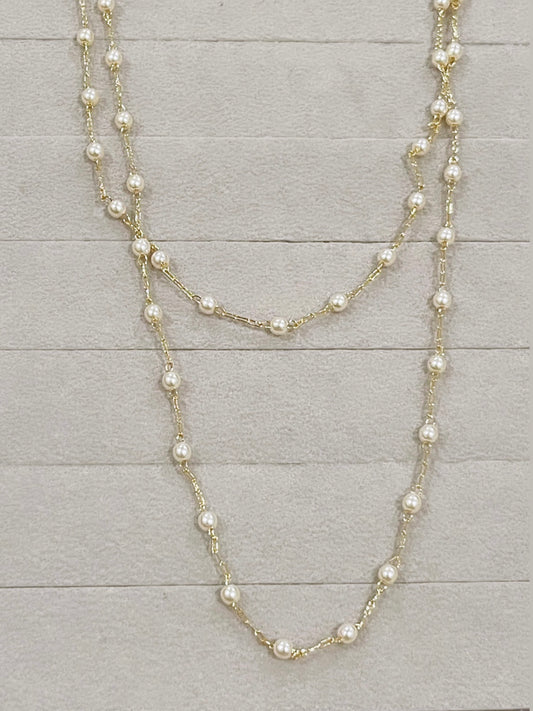 Long Petit Pearls Necklace