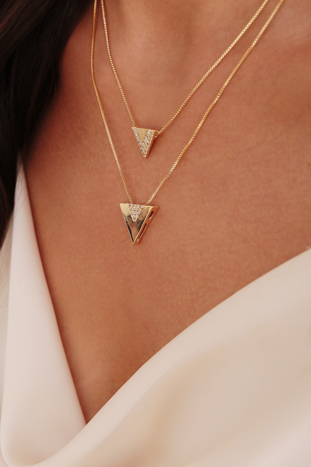 Pave V Necklace