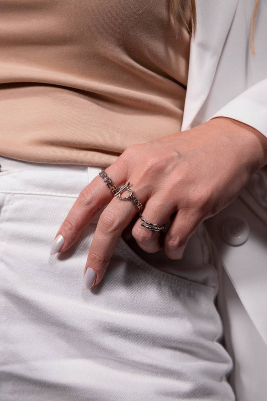 Greek Inspiration VM Designer Rhodium Ring