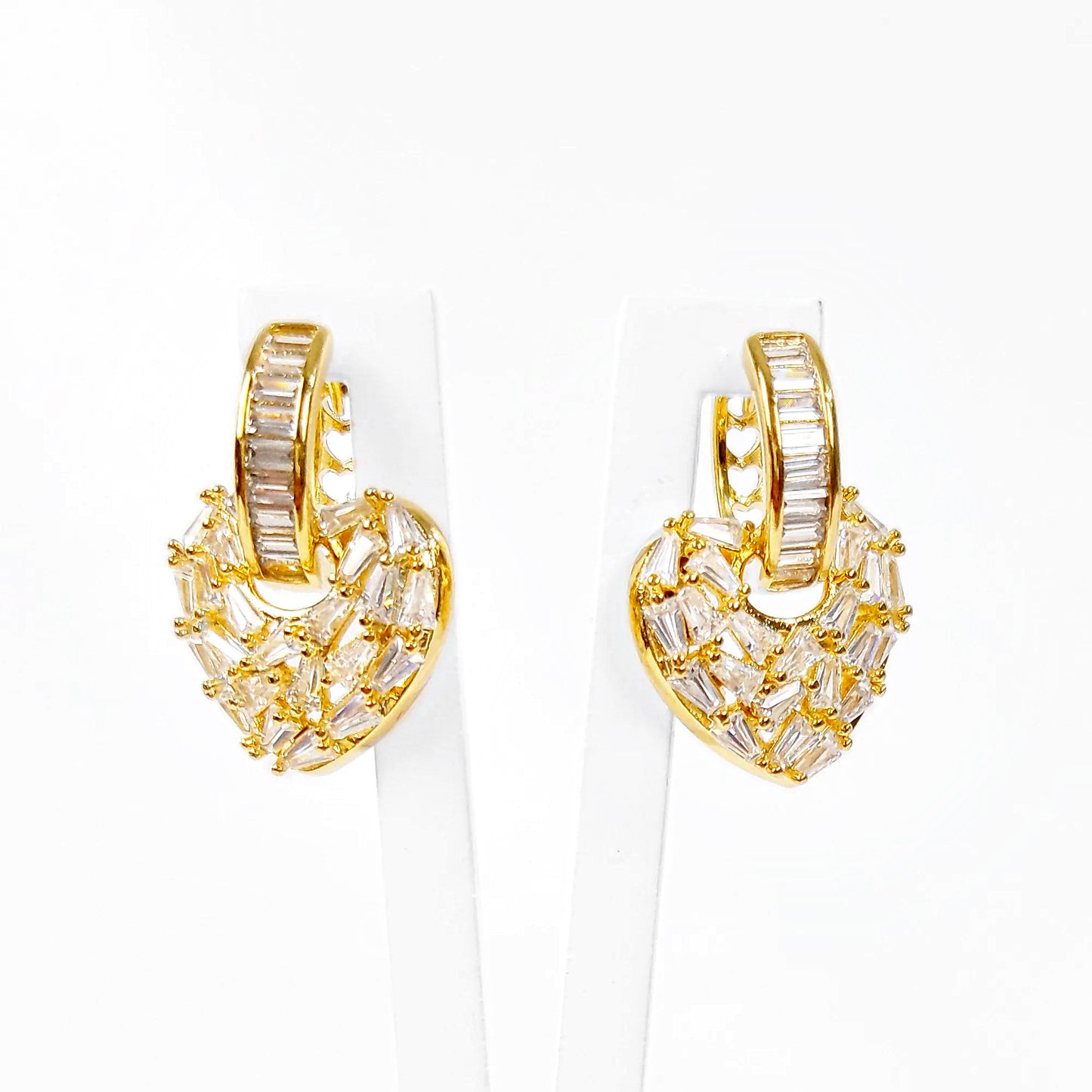 2 in 1 Zirconia Heart Hoop Earring