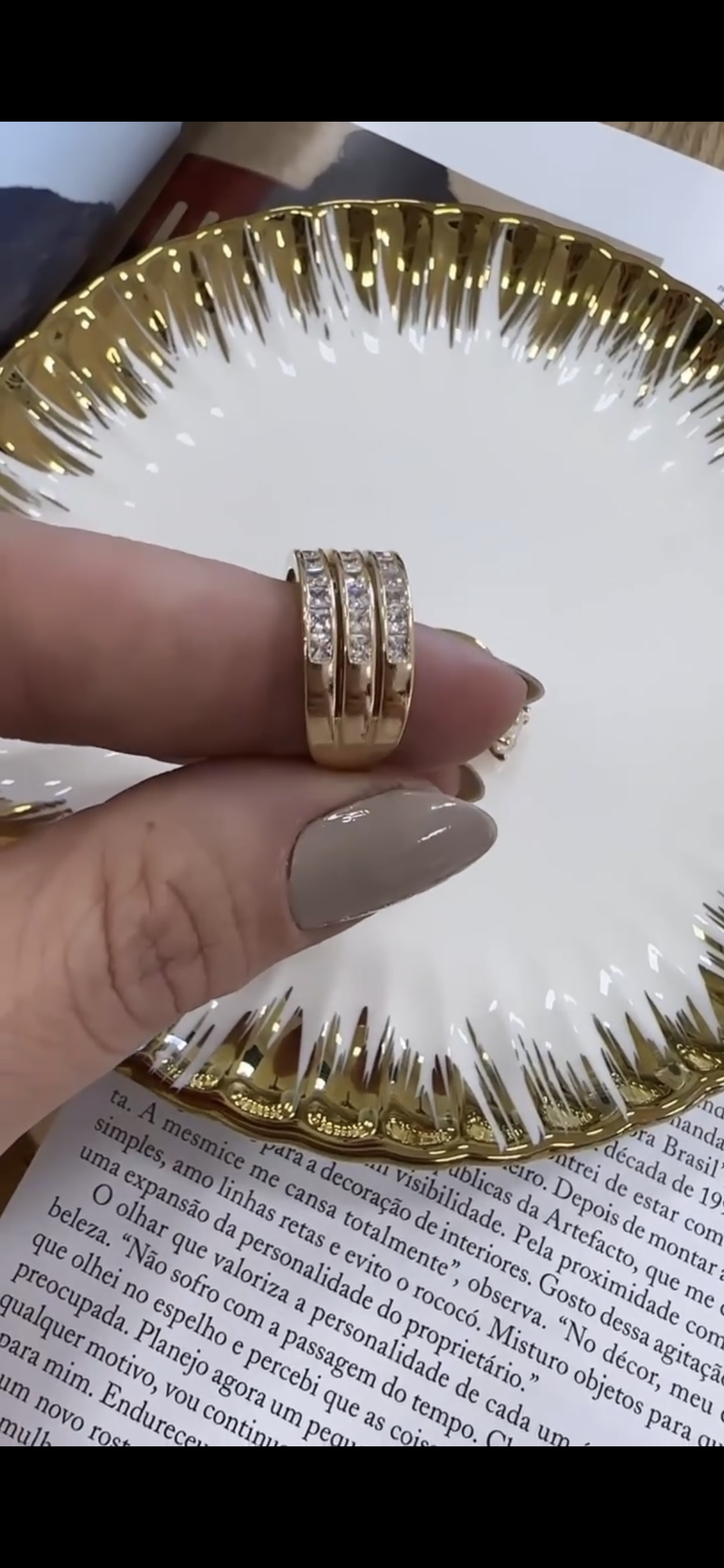 Triple Zirconia Open Ring