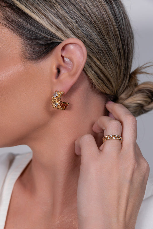 Zirconia Dots Dots Open Ring