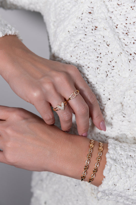 Bangle Inspiration Pave H Designer Bracelet