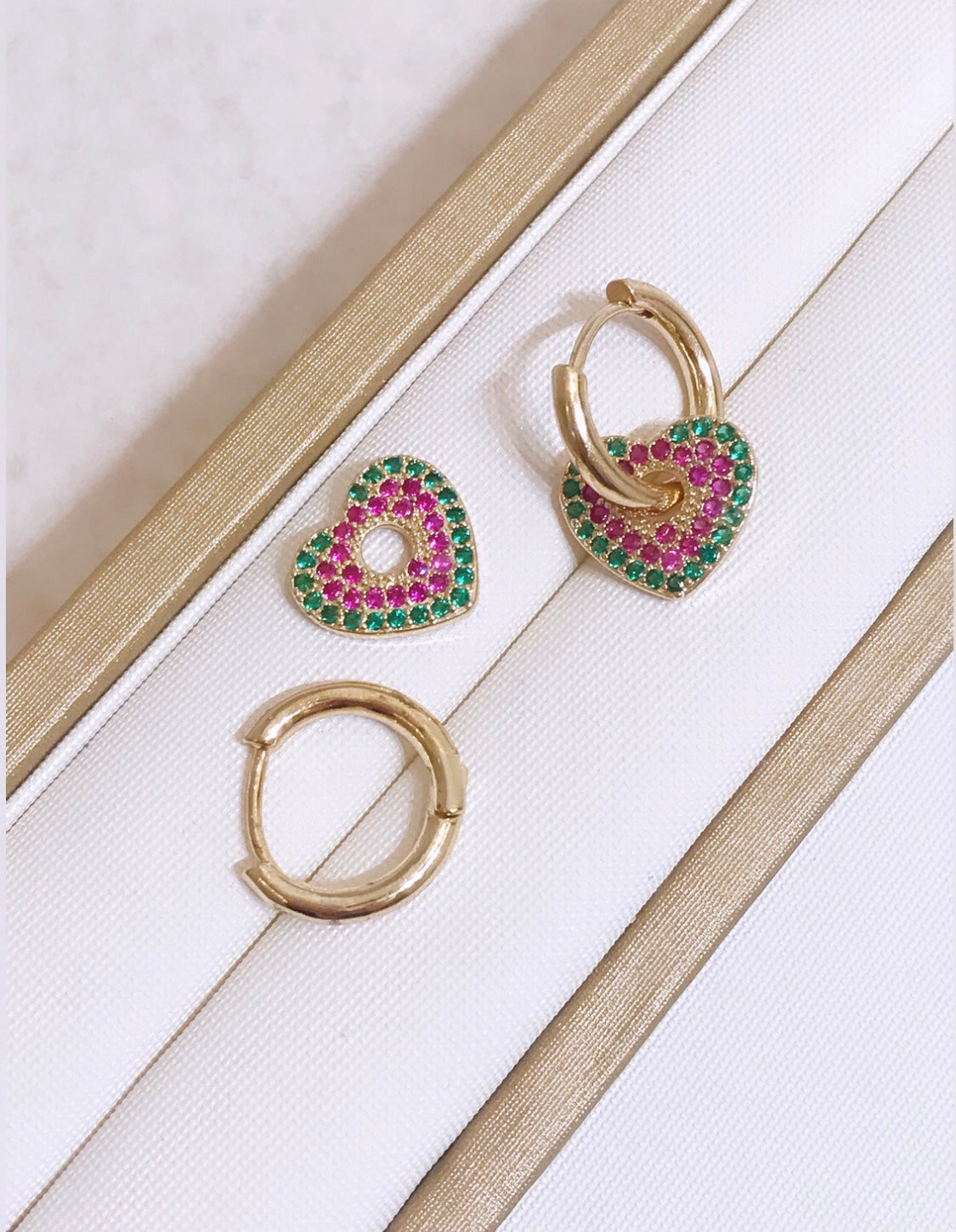2 in 1 Color Heart Hoop Earring