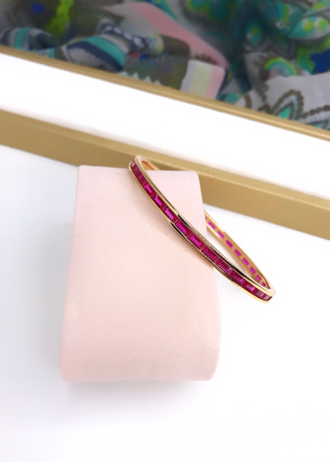 Pink Zirconia Bangle Bracelet