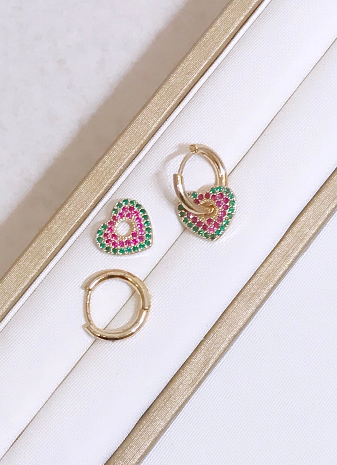 2 in 1 Color Heart Hoop Earring