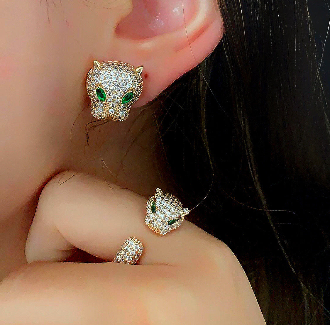 Classic Panther Designer Inspiration Earring