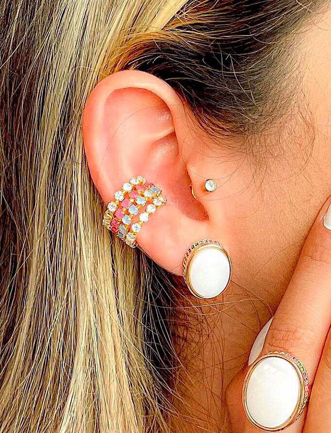 Colored Zirconia Fake Piercing