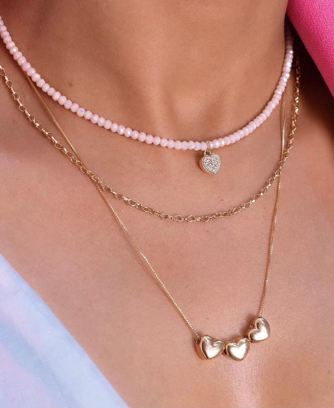 Heart Trio Necklace and Earring Set
