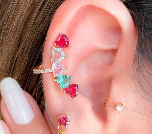 Zirconia Hearts Fake Piercing