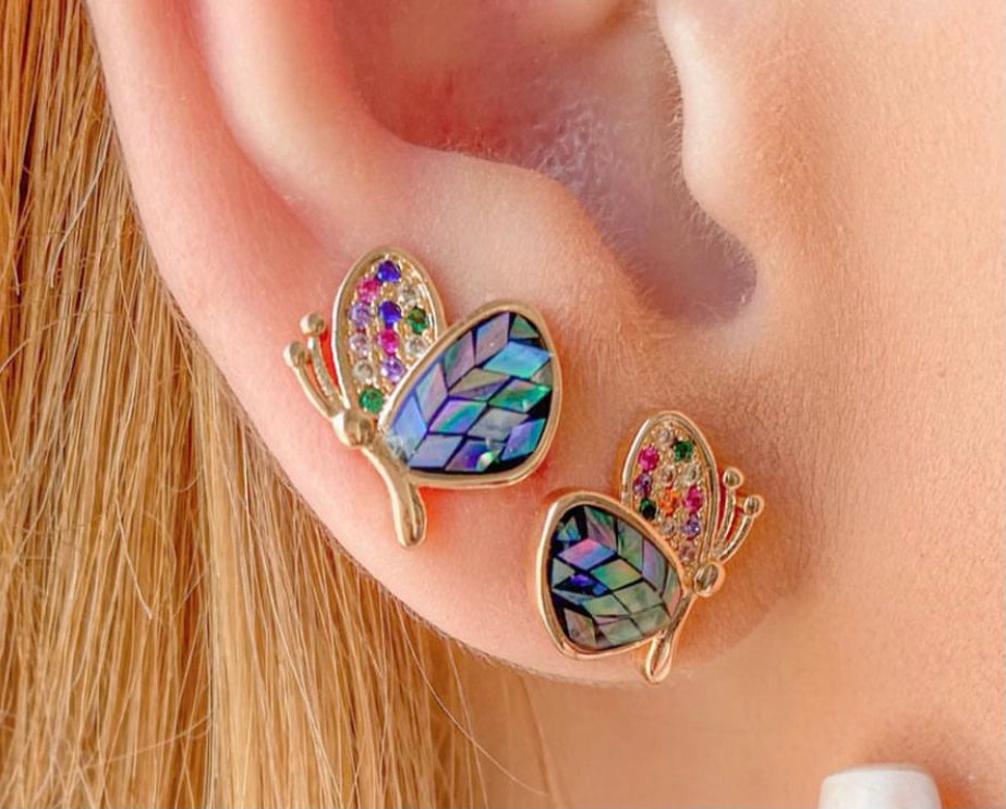 Mosaic Butterfly Colors Earring
