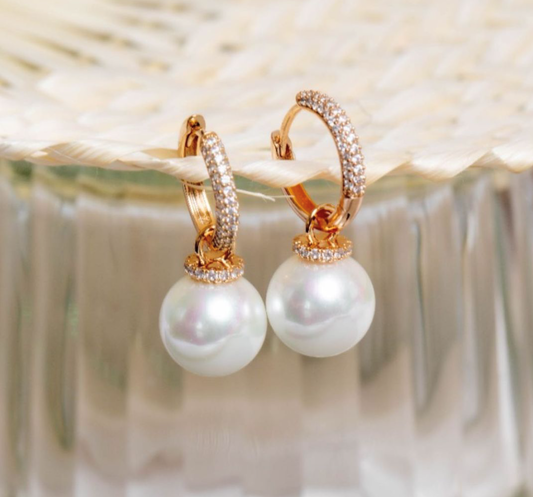 2 in 1 Pearl Pave Hoop Earring