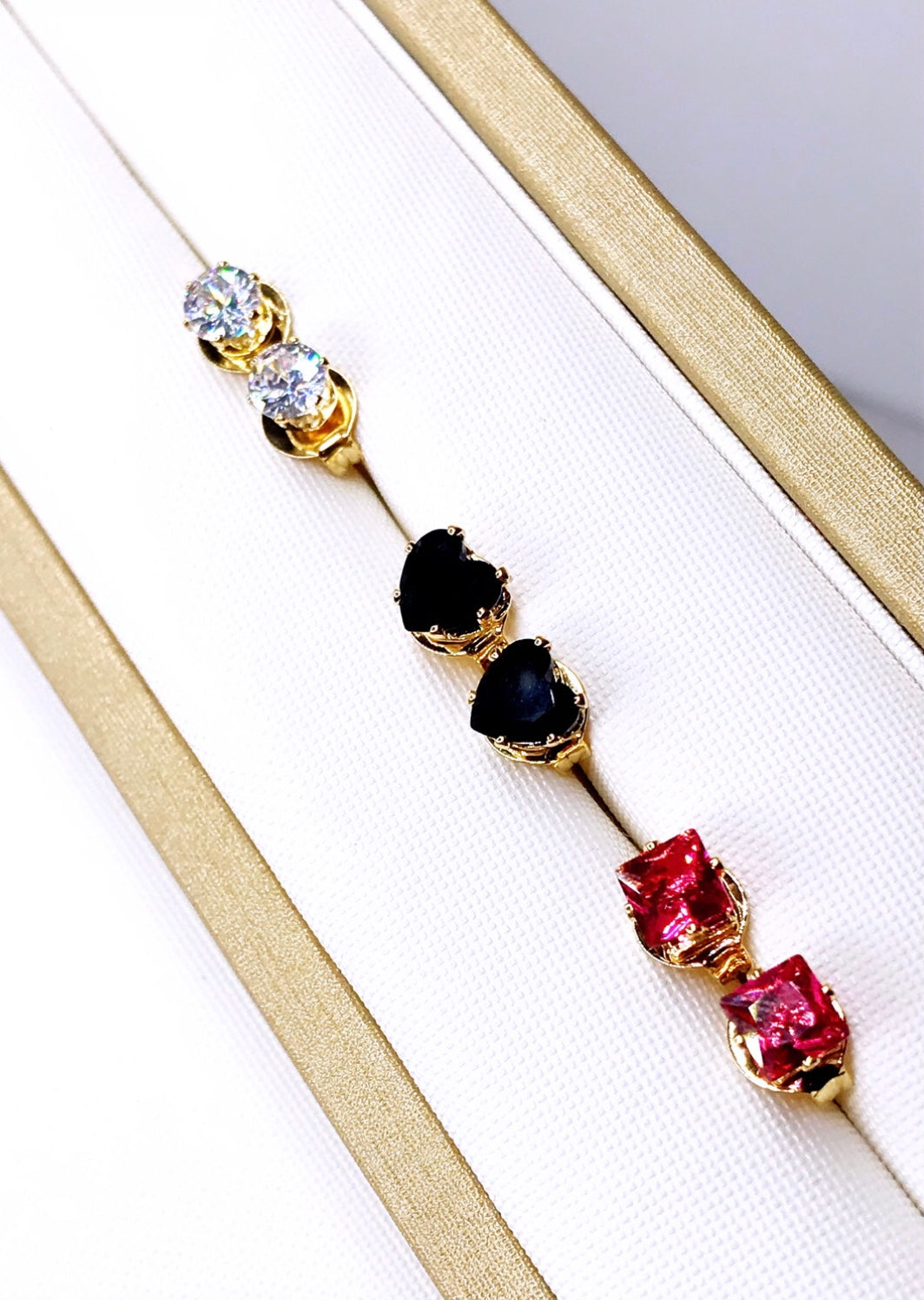 Trio Petit Solitaire Earring Set