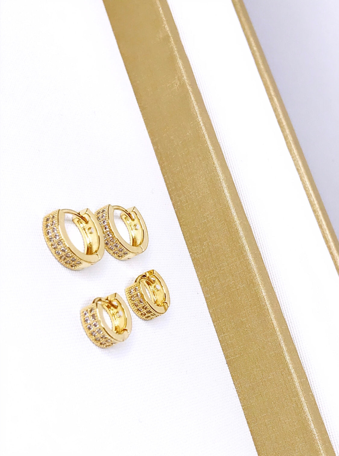Duo Double Pave Hoop Earring