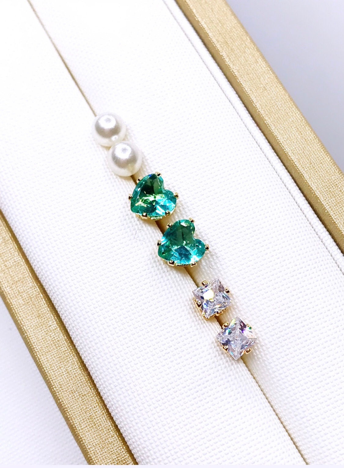 Trio Petit Solitaire Earring Set