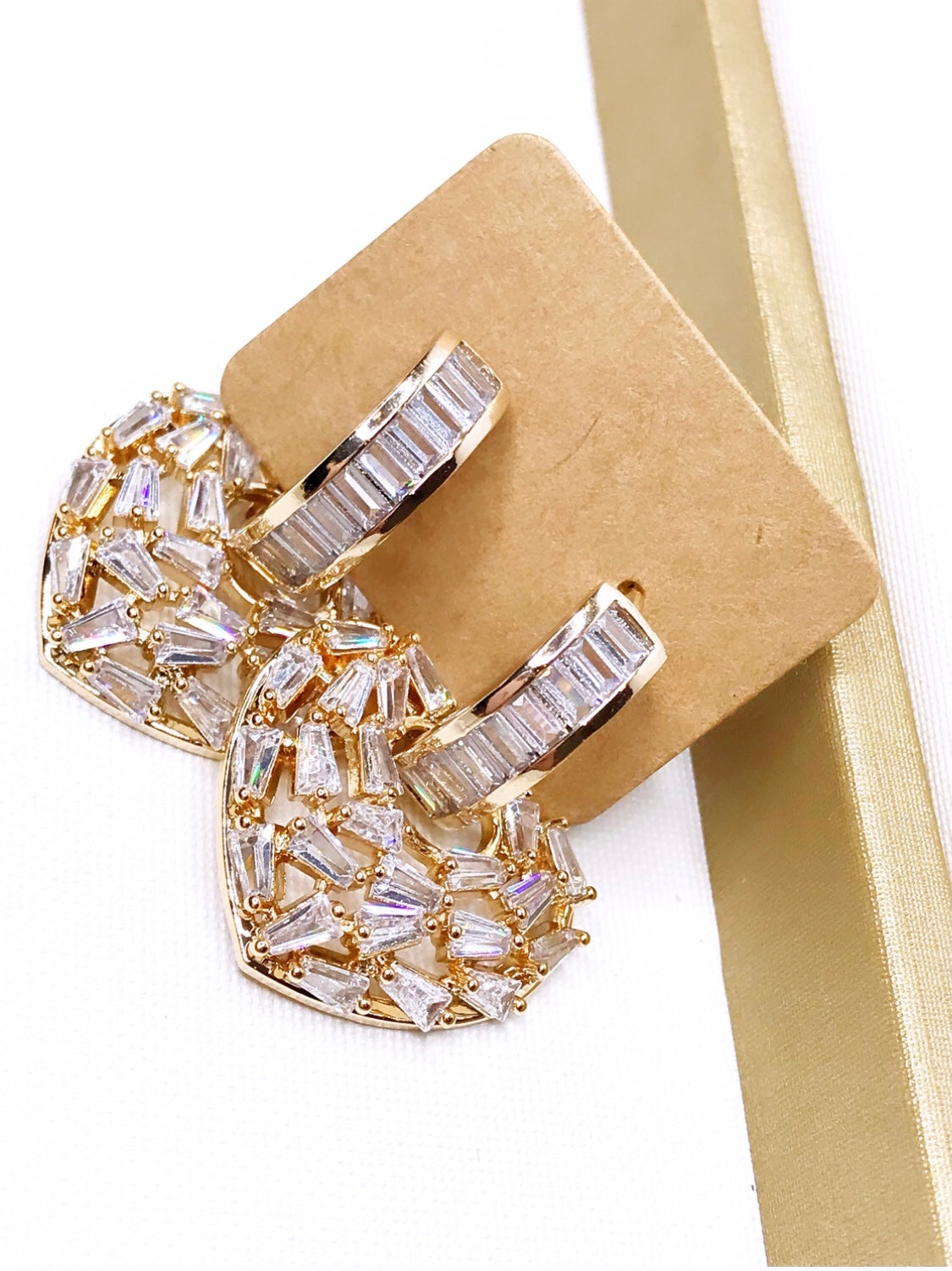 2 in 1 Zirconia Heart Hoop Earring