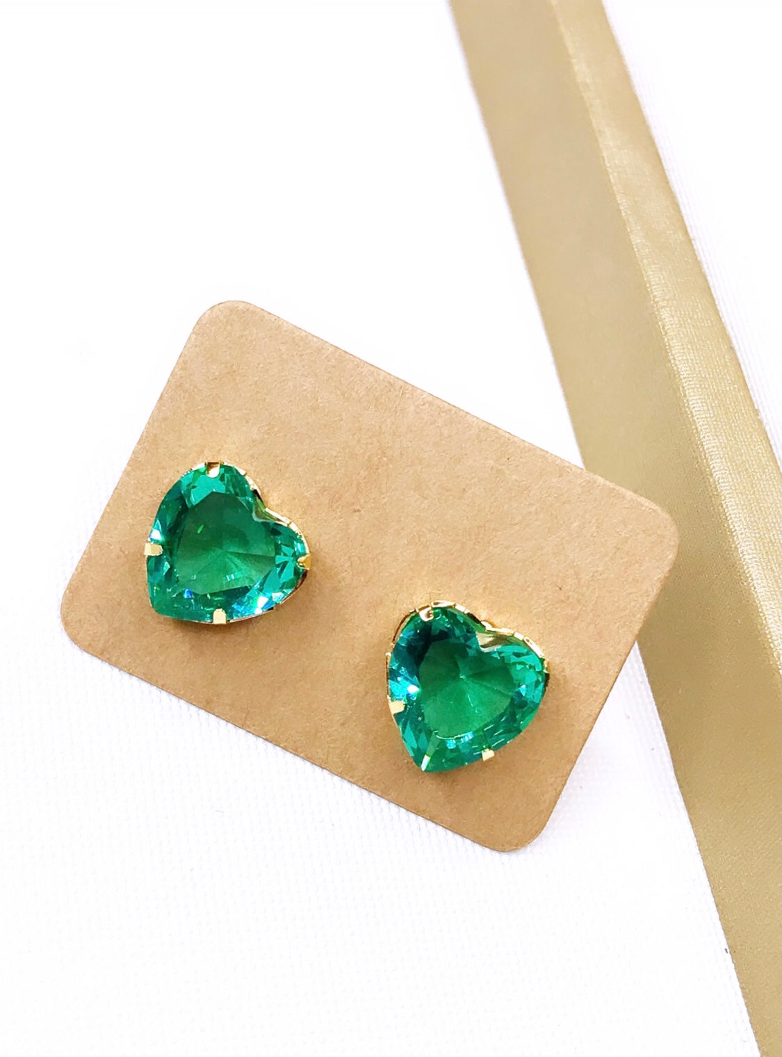 Emerald Heart Crystal Earring