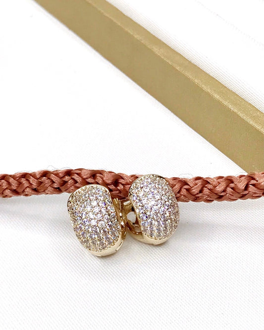 Pave Ball Hoop Earring