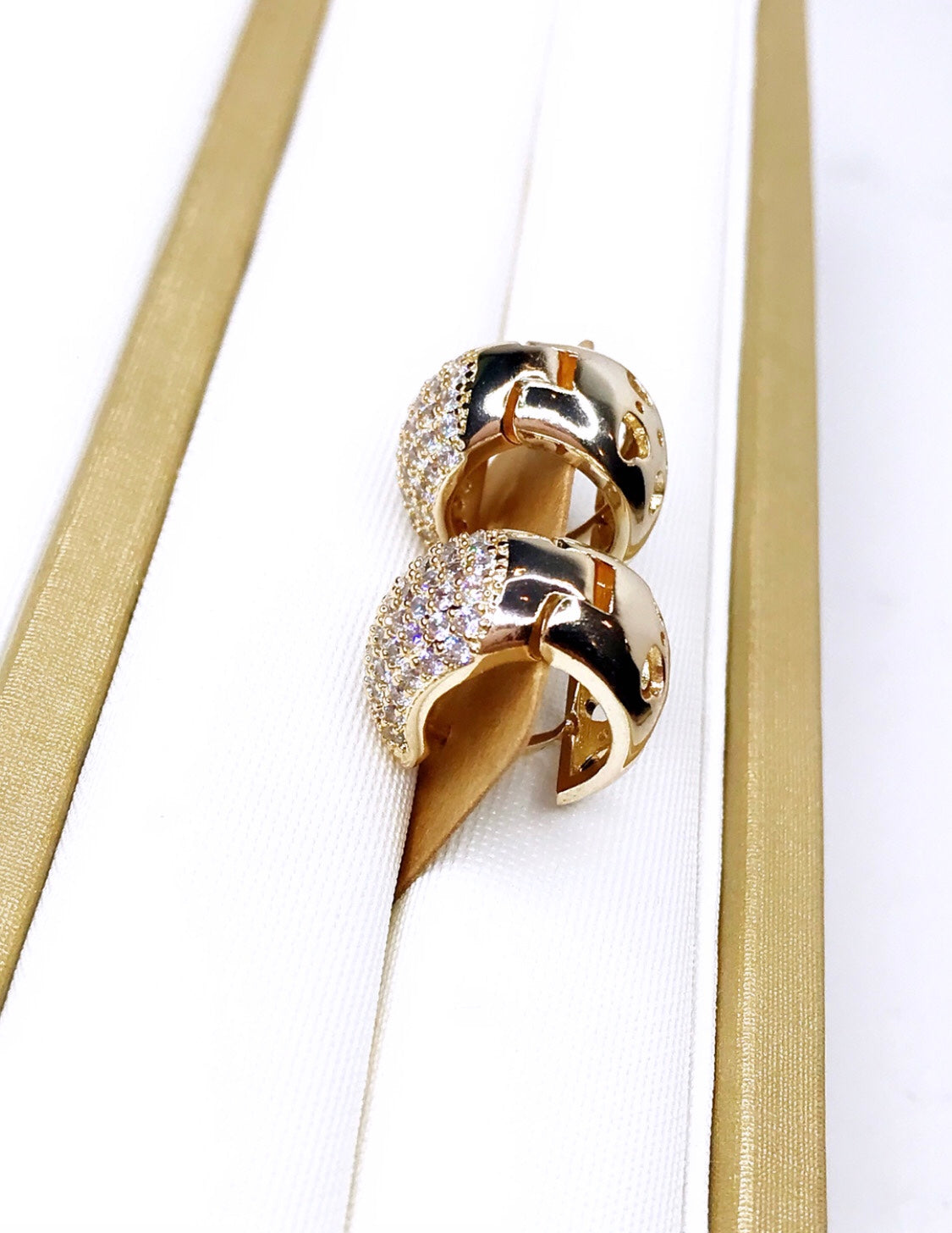 Pave Ball Hoop Earring