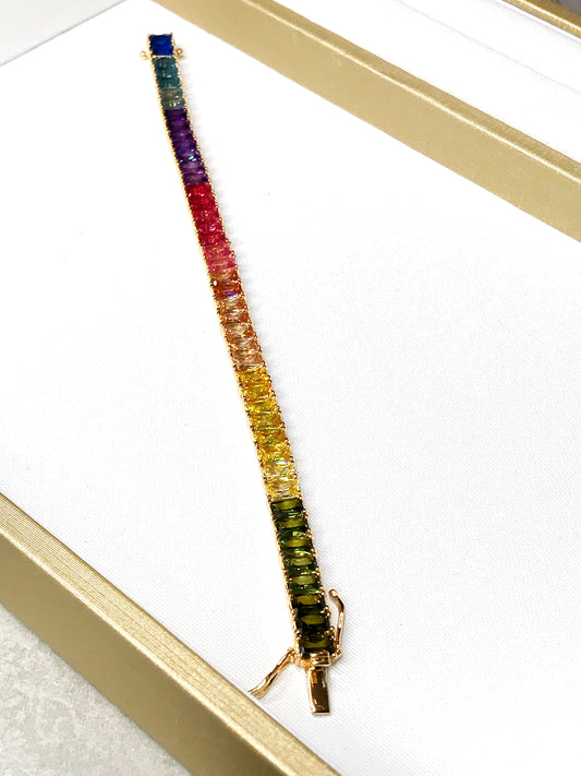 Rainbow Navette Zirconia Bracelet