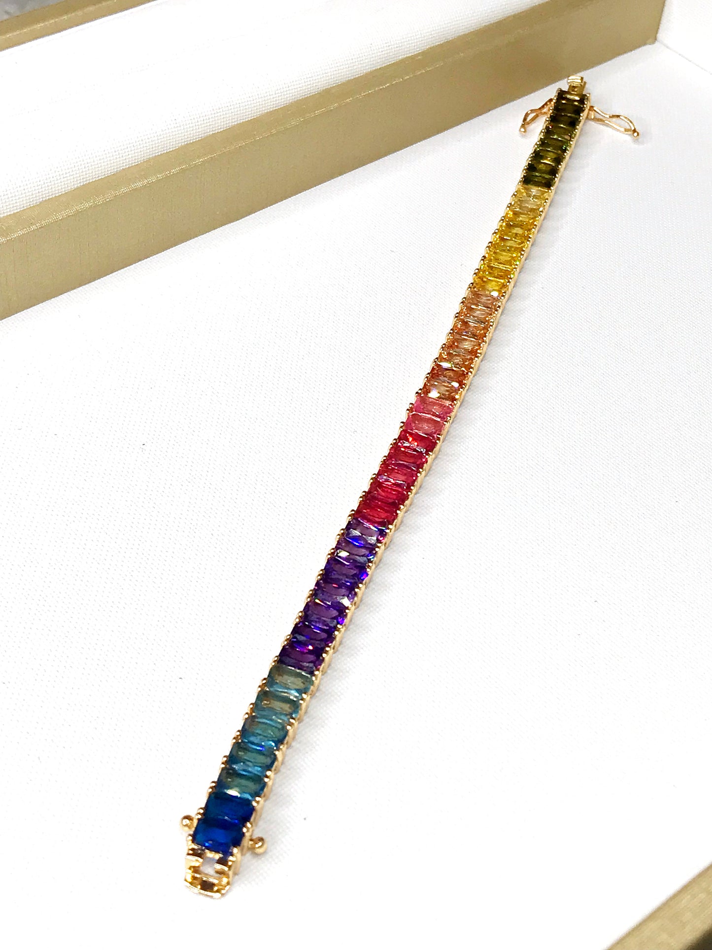Rainbow Navette Zirconia Bracelet