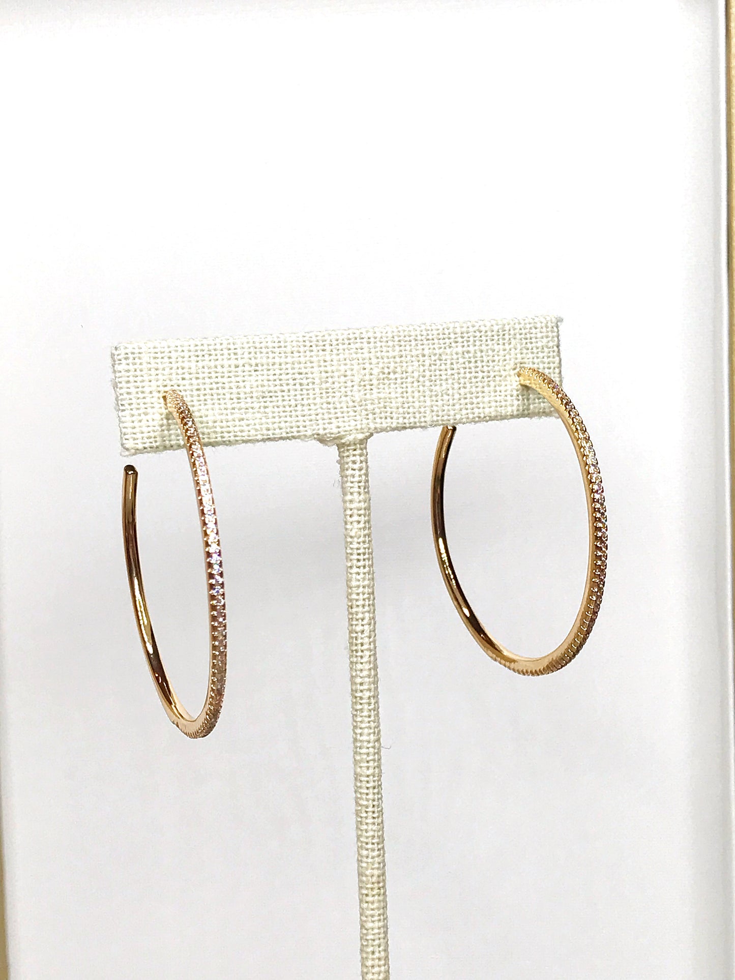 Medium Oval Pave Hoop Earring